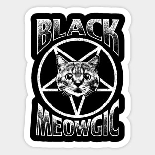 Black meowgic Sticker